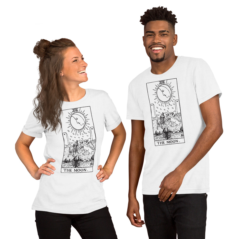Tarot Card - The Moon - Short-Sleeve Unisex T-Shirt - Image 3