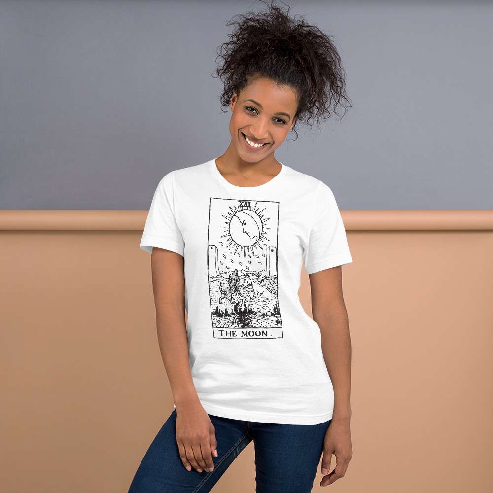 Tarot Card - The Moon - Short-Sleeve Unisex T-Shirt - Image 4